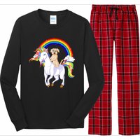 Golden Retriver Riding Unicorn Long Sleeve Pajama Set