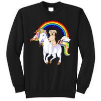 Golden Retriver Riding Unicorn Tall Sweatshirt