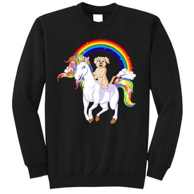 Golden Retriver Riding Unicorn Tall Sweatshirt