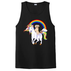 Golden Retriver Riding Unicorn PosiCharge Competitor Tank