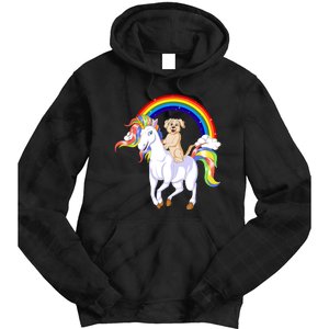 Golden Retriver Riding Unicorn Tie Dye Hoodie