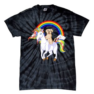 Golden Retriver Riding Unicorn Tie-Dye T-Shirt