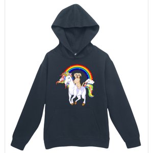 Golden Retriver Riding Unicorn Urban Pullover Hoodie