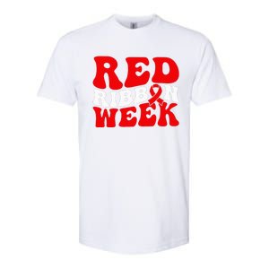 Groovy Red Ribbon Week We Wear Red For Awareness Softstyle CVC T-Shirt