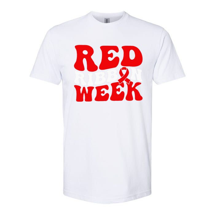 Groovy Red Ribbon Week We Wear Red For Awareness Softstyle CVC T-Shirt