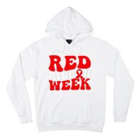 Groovy Red Ribbon Week We Wear Red For Awareness Hoodie