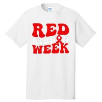 Groovy Red Ribbon Week We Wear Red For Awareness Tall T-Shirt