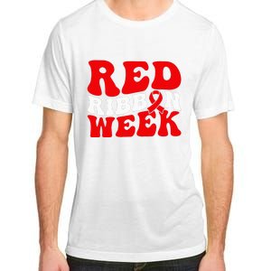 Groovy Red Ribbon Week We Wear Red For Awareness Adult ChromaSoft Performance T-Shirt