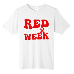 Groovy Red Ribbon Week We Wear Red For Awareness Tall Fusion ChromaSoft Performance T-Shirt