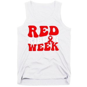 Groovy Red Ribbon Week We Wear Red For Awareness Tank Top