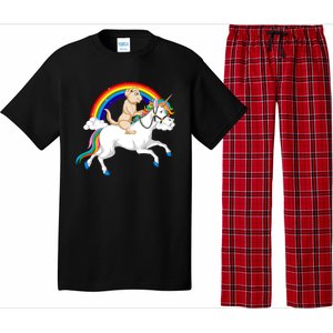 Golden Retriver Riding Unicorn Pajama Set