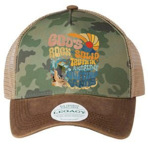 GodS Rocksolid Retro Breaker Rock Beach Vbs 2024 Christian Legacy Tie Dye Trucker Hat