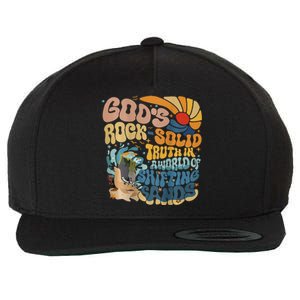 GodS Rocksolid Retro Breaker Rock Beach Vbs 2024 Christian Wool Snapback Cap