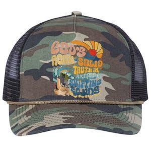 GodS Rocksolid Retro Breaker Rock Beach Vbs 2024 Christian Retro Rope Trucker Hat Cap