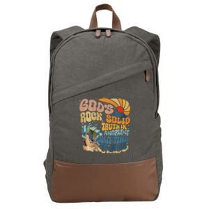 GodS Rocksolid Retro Breaker Rock Beach Vbs 2024 Christian Cotton Canvas Backpack