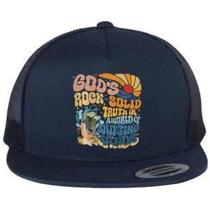 GodS Rocksolid Retro Breaker Rock Beach Vbs 2024 Christian Flat Bill Trucker Hat