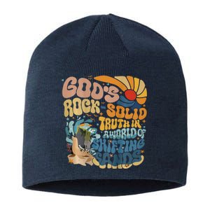 GodS Rocksolid Retro Breaker Rock Beach Vbs 2024 Christian Sustainable Beanie