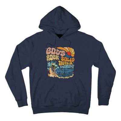 GodS Rocksolid Retro Breaker Rock Beach Vbs 2024 Christian Tall Hoodie