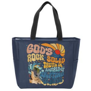 GodS Rocksolid Retro Breaker Rock Beach Vbs 2024 Christian Zip Tote Bag