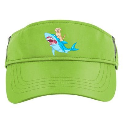 Golden Retriver Riding Shark Adult Drive Performance Visor