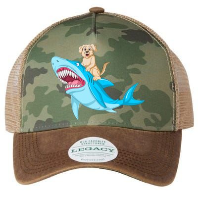 Golden Retriver Riding Shark Legacy Tie Dye Trucker Hat