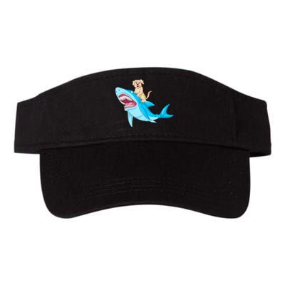 Golden Retriver Riding Shark Valucap Bio-Washed Visor