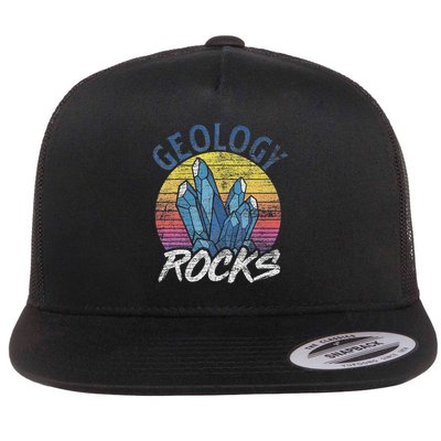 Geology Rocks Retro Geology Flat Bill Trucker Hat