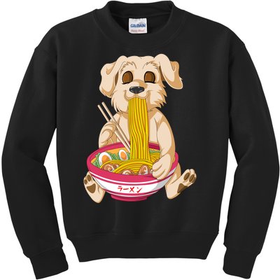 Golden Retriver Ramen Kids Sweatshirt