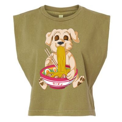 Golden Retriver Ramen Garment-Dyed Women's Muscle Tee