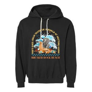 GodS Rocksolid Retro Breaker Rock Beach Vbs 2024 Christian Garment-Dyed Fleece Hoodie