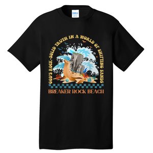 GodS Rocksolid Retro Breaker Rock Beach Vbs 2024 Christian Tall T-Shirt