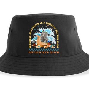 GodS Rocksolid Retro Breaker Rock Beach Vbs 2024 Christian Sustainable Bucket Hat