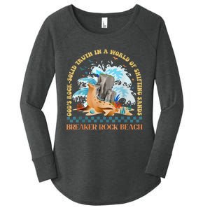 GodS Rocksolid Retro Breaker Rock Beach Vbs 2024 Christian Women's Perfect Tri Tunic Long Sleeve Shirt