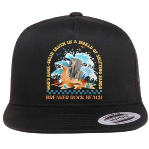 GodS Rocksolid Retro Breaker Rock Beach Vbs 2024 Christian Flat Bill Trucker Hat