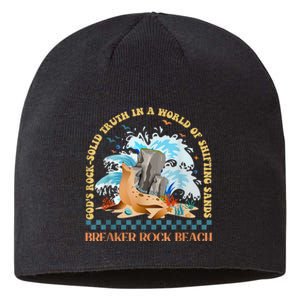 GodS Rocksolid Retro Breaker Rock Beach Vbs 2024 Christian Sustainable Beanie