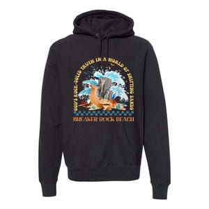 GodS Rocksolid Retro Breaker Rock Beach Vbs 2024 Christian Premium Hoodie