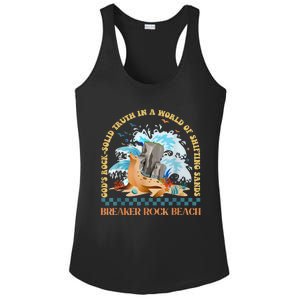 GodS Rocksolid Retro Breaker Rock Beach Vbs 2024 Christian Ladies PosiCharge Competitor Racerback Tank