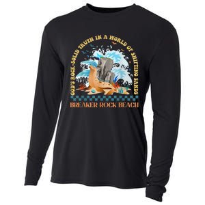 GodS Rocksolid Retro Breaker Rock Beach Vbs 2024 Christian Cooling Performance Long Sleeve Crew