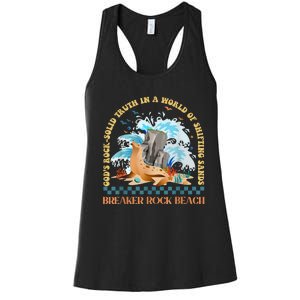 GodS Rocksolid Retro Breaker Rock Beach Vbs 2024 Christian Women's Racerback Tank