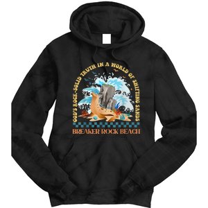 GodS Rocksolid Retro Breaker Rock Beach Vbs 2024 Christian Tie Dye Hoodie