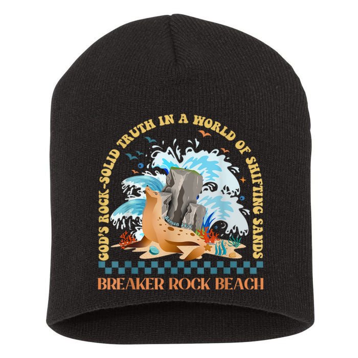 GodS Rocksolid Retro Breaker Rock Beach Vbs 2024 Christian Short Acrylic Beanie