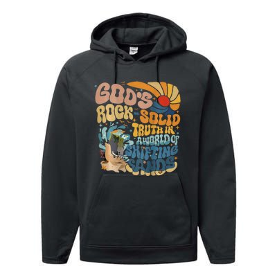 GodS Rocksolid Retro Beach Vbs 2024 Performance Fleece Hoodie