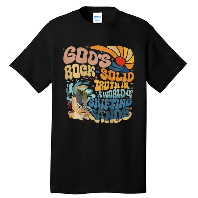 GodS Rocksolid Retro Beach Vbs 2024 Tall T-Shirt