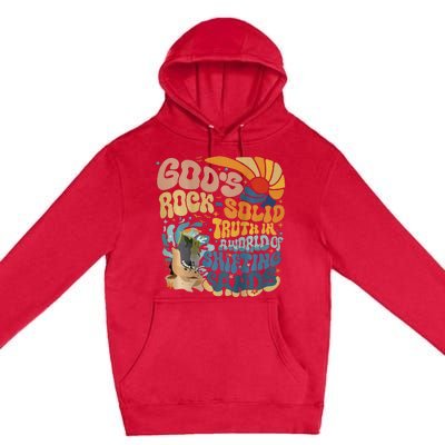 GodS Rocksolid Retro Beach Vbs 2024 Premium Pullover Hoodie