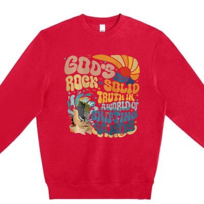 GodS Rocksolid Retro Beach Vbs 2024 Premium Crewneck Sweatshirt