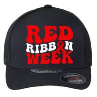 Groovy Red Ribbon Week We Wear Red For Awareness Flexfit Unipanel Trucker Cap