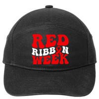 Groovy Red Ribbon Week We Wear Red For Awareness 7-Panel Snapback Hat