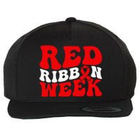 Groovy Red Ribbon Week We Wear Red For Awareness Wool Snapback Cap