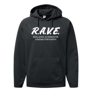 Gjonesbass Rave Realizing Alternative Visions For Earth Performance Fleece Hoodie