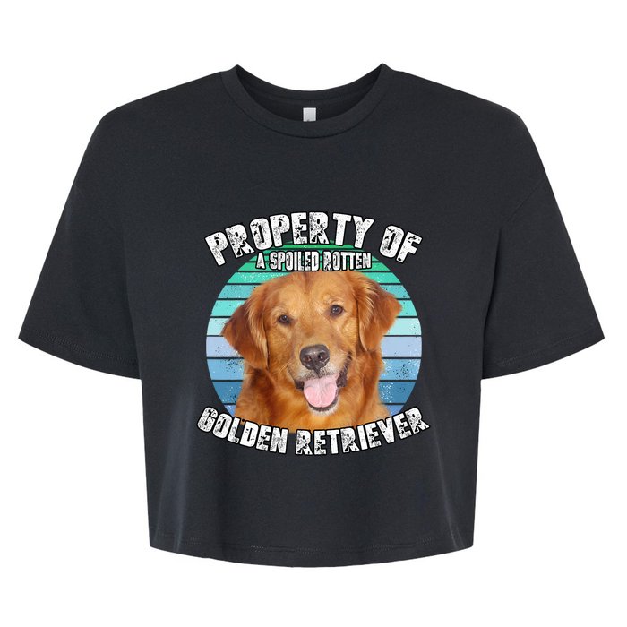 Golden Retriever Retro Property Of Bella+Canvas Jersey Crop Tee